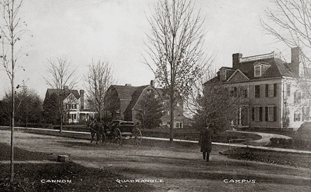 Cannon, Quadrangle, and Campus Clubs c.1903